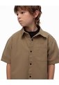 Camisa Manga Corta Regular Agodón Habana Niño Marron de Gef