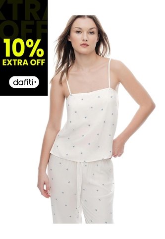 Camisa Relaxed Tiras Blanca Estampado Mujer Blanco Gef