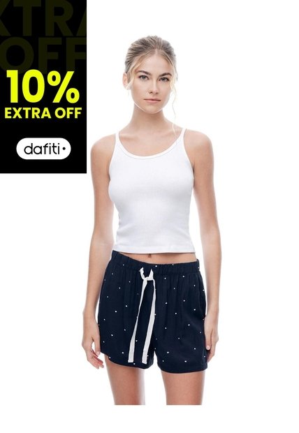 Short Azul Estampado Mujer Azul