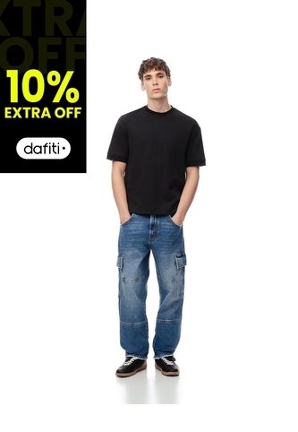 Jean Cargo Recto índigo Medio Hombre Azul Gef