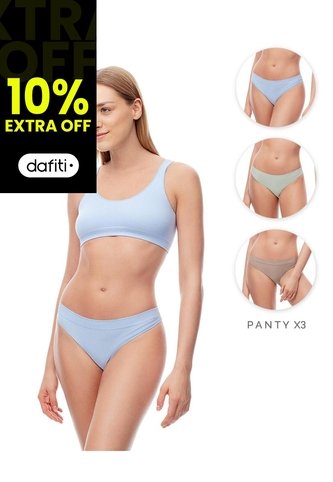Panty Cachetero Seamless Tiro Medio X3unds Surtido Mujer Multicolor Gef