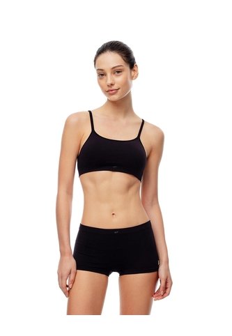 Panty Cachetero Seamless Tiro Medio Negro Mujer Negro Gef