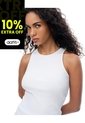 Camiseta Esqueleto Slim Rib Algodón Blanca Mujer Blanco de Gef