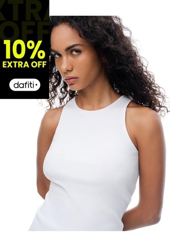 Camiseta Esqueleto Slim Rib Algodón Blanca Mujer Blanco Gef