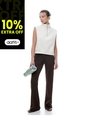 Pantalón Tiro Medio Bota Campana Chocolate Mujer Chocolate de Gef