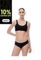 Panty Cachetero Tiro Medio Invisible Negro Mujer Negro de Gef