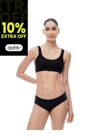 Panty Cachetero Tiro Medio Invisible Negro Mujer Negro Gef