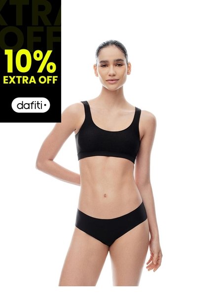 Panty Cachetero Tiro Medio Invisible Negro Mujer Negro