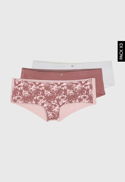 Pantie Trío Rosa-Blanco Gef