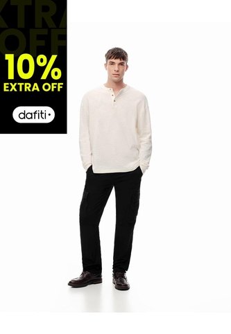 Pantalón Cargo Slim Algodón Negro Hombre Negro Gef