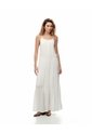 Vestido Largo Bloques Blanco Mujer Blanco de Gef