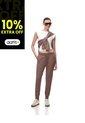 Jogger Tiro Medio Algodón Café Mujer Cafe de Gef