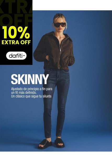Jean Súper Skinny Tiro Medio índigo Oscuro Mujer Azul