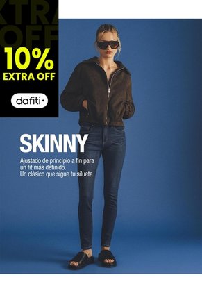 Jean Súper Skinny Tiro Medio índigo Oscuro Mujer Azul