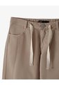 Pantalón Loose Tiro Medio Algodón Café Niña Cafe de Gef