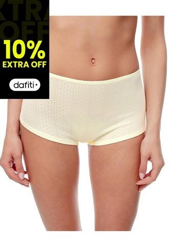 Short De Pijama Punto Calado Amarillo Mujer Amarillo Gef