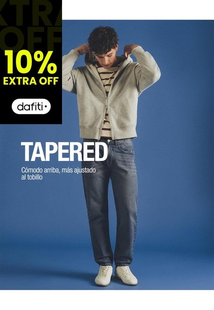 Jean Tappered índigo Medio Hombre Azul Oscuro