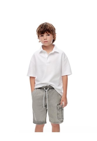 Bermuda Denim Regular Gris Niño Azul Gef