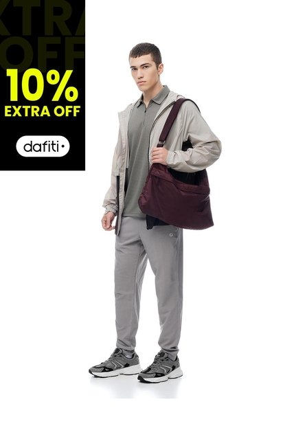 Jogger Relaxed Tiro Medio Taupe Hombre Marron
