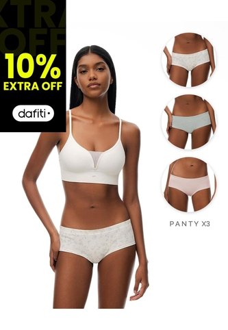 Panty Cachetero Algodón Tiro Medio X3unds Surtido Mujer Multicolor Gef