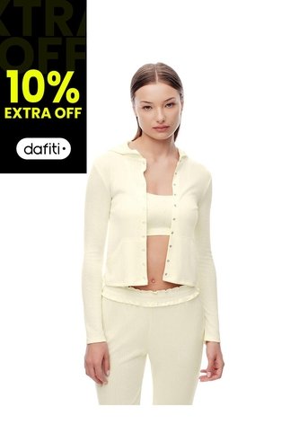 Cardigan Ted Punto Calado Amarilla Mujer Amarillo Gef