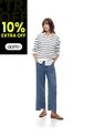Jean Wide Leg Tiro Medio índigo Medio Mujer Azul de Gef