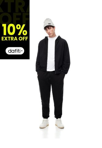 Jogger Regular Negro Hombre Negro Gef