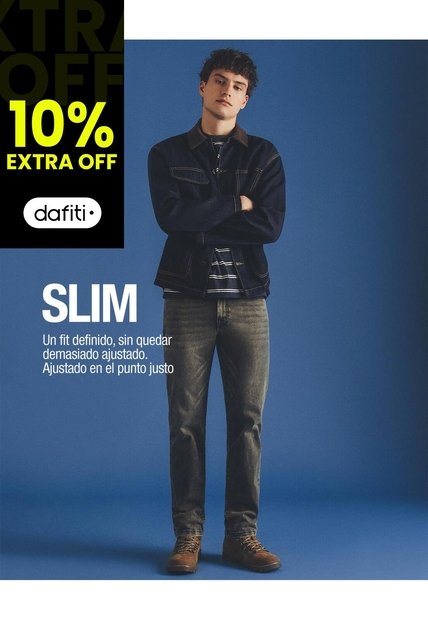 Jean Straight Gris Hombre Azul