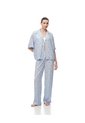 Camisa Relax Manga Corta Estampada Mujer Azul de Gef