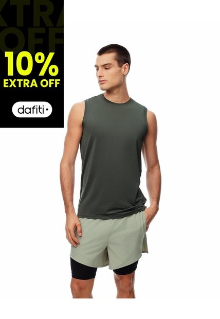 Pantaloneta Deportiva Verde Bloques Hombre Verde