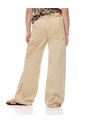 Pantalón Wide Leg Tiro Medio Drill Algodón Habano Niña Marron de Gef