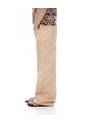 Pantalón Wide Leg Tiro Medio Drill Algodón Habano Niña Marron de Gef