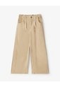 Pantalón Wide Leg Tiro Medio Drill Algodón Habano Niña Marron de Gef