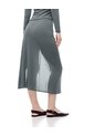 Falda Midi Tiro Medio Gris Mujer Gris de Gef
