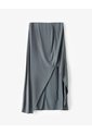Falda Midi Tiro Medio Gris Mujer Gris de Gef
