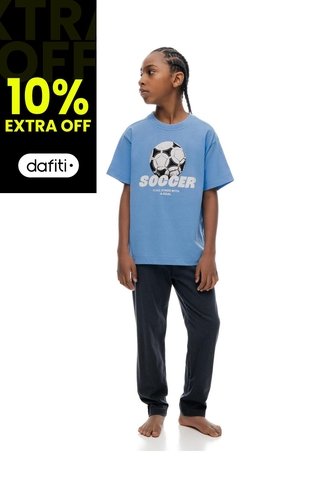 Pijama Regular Manga Corta Azul Niño Azul Gef