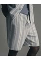 Bermuda Regular Algodón Rayas Hombre Gris de Gef