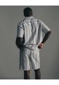 Bermuda Regular Algodón Rayas Hombre Gris de Gef
