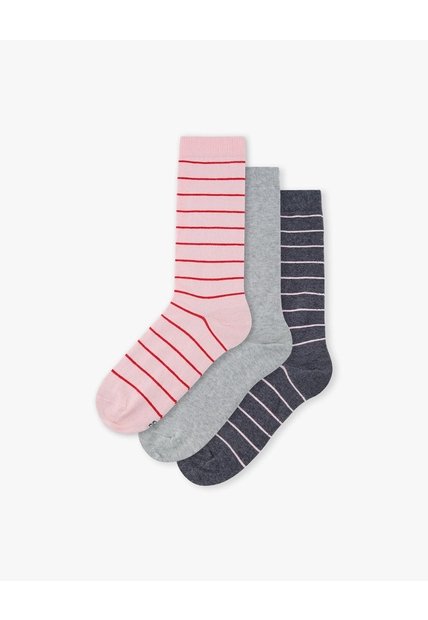 Medias Mujer Largas Algodón Pack X3 Surtido