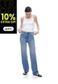Jean Regular Tiro Alto índigo Medio Mujer Azul de Gef