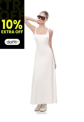 Vestido Largo Blanco Mujer Blanco Gef