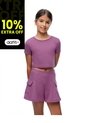 Short Tiro Alto Morado Niña Purpura de Gef