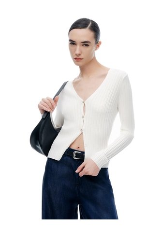 Suéter Slim Rib Blanco Mujer Blanco Gef
