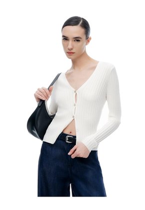 Suéter Slim Rib Blanco Mujer Blanco