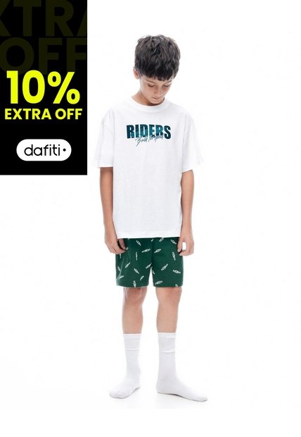 Pijama Regular Manga Corta Verde Niño Verde