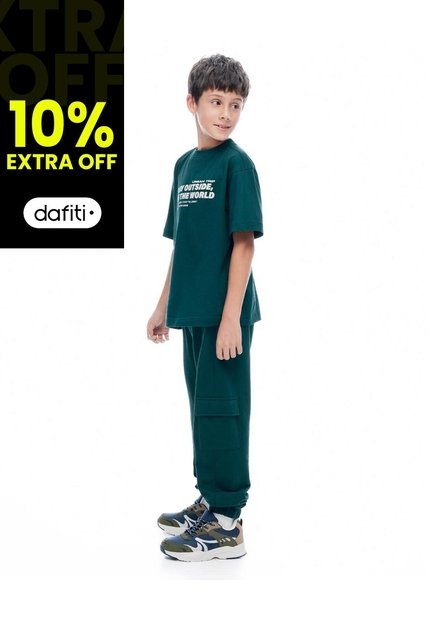 Conjunto Pantalon Largo Camiseta Verde Niño Verde