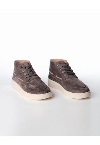 Zapato Caña Media Casual Tipo Gamuza Hombre Gris Gef