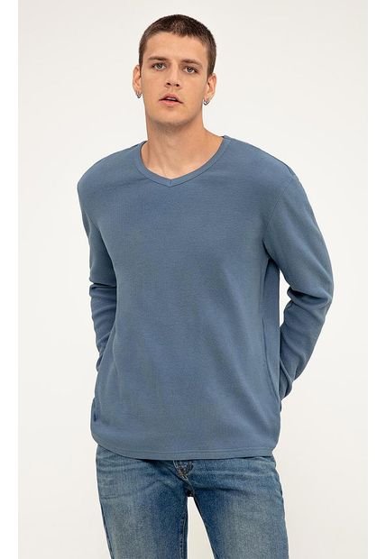 Camiseta Manga Larga Azul Gef Metropoli