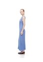 Vestido Largo Tejido Acanalado Azul Mujer Azul de Gef
