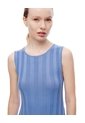 Vestido Largo Tejido Acanalado Azul Mujer Azul de Gef